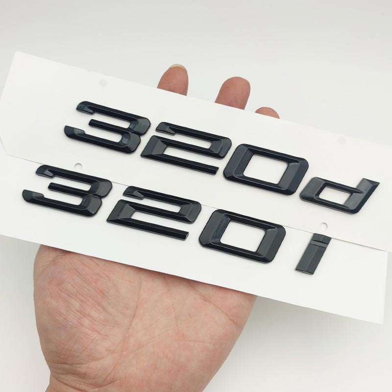 3D Black Lacquer Digital Letter Stickers