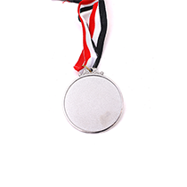 Silver V-shaped relief medal