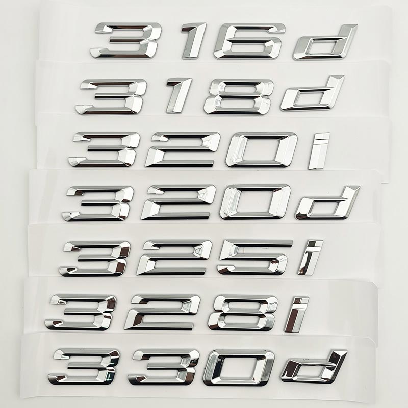3D Black Lacquer Digital Letter Stickers