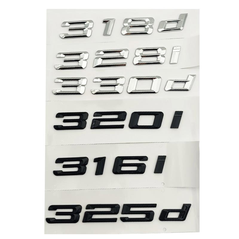 3D Black Lacquer Digital Letter Stickers