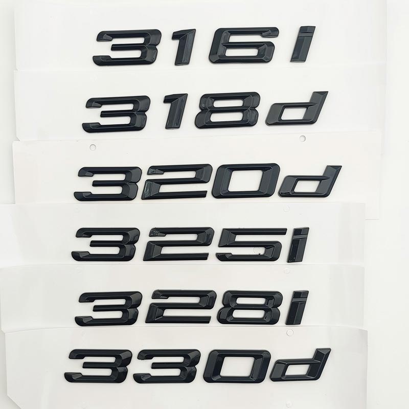 3D Black Lacquer Digital Letter Stickers