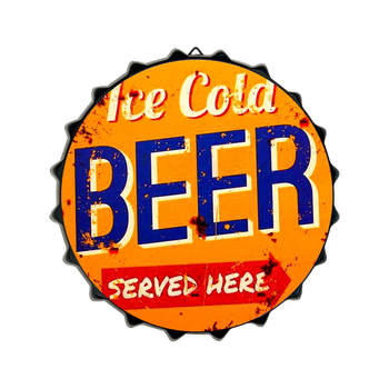 Metal Bottle Cap Sign Vintage Bar Shop Decorations